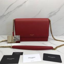 Saint Laurent Paris/YSL/SLP/圣罗兰官网新款ZOE牛皮铆钉单肩斜挎链条包5136670