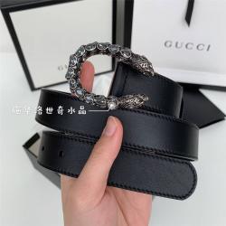 gucci官网网站古奇皮带Dionysus系列饰水晶马刺扣皮革腰带432142