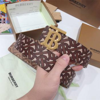 Burberry/巴宝莉皮带新款印花专属标识TB 3.5CM腰带