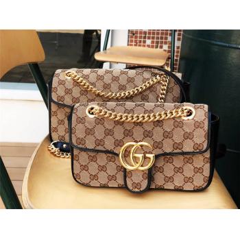 gucci包多少钱古奇新款GG Marmont系列小号帆布肩背包443497