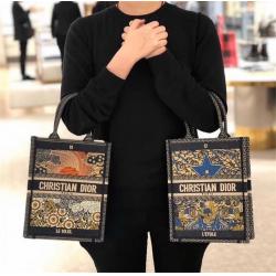 DIOR迪奥官网女包最新款刺绣Mini book tote️竖版塔罗牌系列托特包