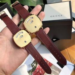 GUCCI古驰官网情侣手表Grip 系列真皮表带石英腕表584271/596517