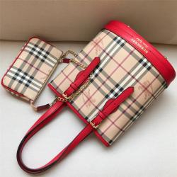 Burberry巴宝莉中文官方网女包Vintage格纹中古包子母水桶包