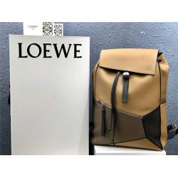 LOEWE香港官网罗意威男士双肩包几何拼接拼色Puzzle Backpack背包