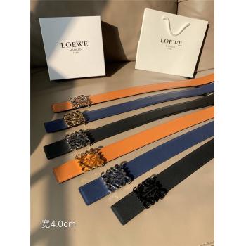 LOEWE罗意威官网中文官方腰带新款平纹小牛皮Anagram皮带4CM