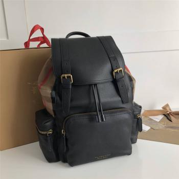 Burberry巴宝莉女包官网价格双肩包新款格子拼皮The Rucksack 军旅背包40436801