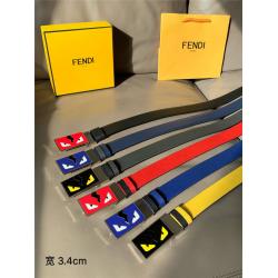 Fendi/芬迪香港官网男士皮带新款MONSTER小怪兽恶魔眼睛真皮腰带
