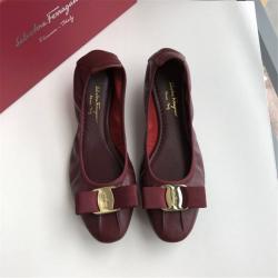 Ferragamo/菲拉格慕香港官网女鞋五金扣单蝴蝶结跳舞鞋蛋卷鞋