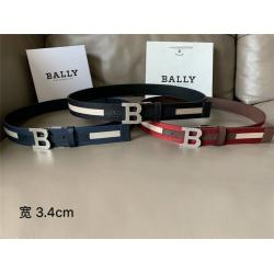 BALLY/巴利官网正品经典款多色条纹金属字母B扣男士皮带腰带