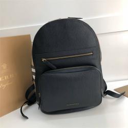 Burberry巴宝莉官方旗舰店包包双肩包新款真皮拼接帆布格子背包