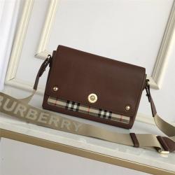 Burberry巴宝莉折扣店女包Vintage格纹拼皮革Note斜背包80211101/80211111