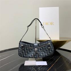 dior中文官网迪奥女包Vintage中古老花OBLIQUE手拎/腋下包