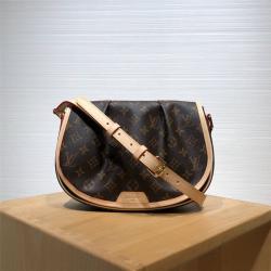 lv美国官网女包经典款中古系列老花马鞍包61256