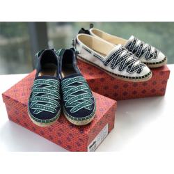 tory burch/托里伯奇TB女鞋帆布LOGO GROSGRAIN ESPADRILLE渔夫鞋