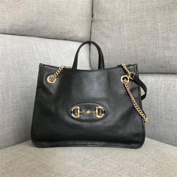 gucci官网价格古驰女包新款真皮1955马衔扣中号托特包购物袋621144