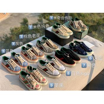古驰中文官网正品Disney x Gucci Tennis 1977饰织带男女士运动鞋板鞋606111/606110