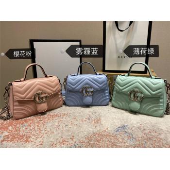 gucci官网中文版古驰女包马卡龙新色GG Marmont系列迷你手提包547260