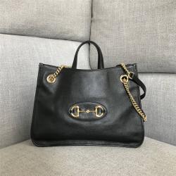 gucci官网价格古驰女包新款真皮1955马衔扣中号托特包购物袋621144