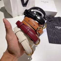 Celine/赛琳中文官网女士腰带光滑小牛皮圆形皮带优雅1.8CM皮带45AIC3