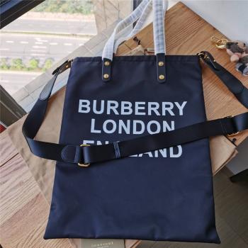 Burberry/巴宝莉中国官网新款字母LOGO印花徽标尼龙托特包