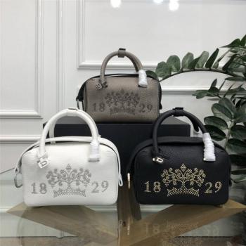 Delvaux/德尔沃香港官网包包新款铆钉皇冠Cool Box Mini波士顿枕头包