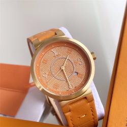 LV香港官网新款手表Tambour Slim Monogram Macassar石英腕表