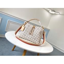 lv中国官网正品棋盘白格女包Beaubourg Hobo 中号手袋N40345