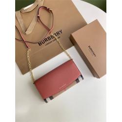 Burberry/巴宝莉官网正品House格纹拼皮革钱夹斜跨包40482501/40482531