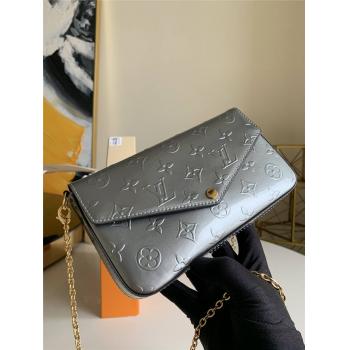 lv包包官网三件套漆皮银色POCHETTE FÉLICIE 链条包M68648