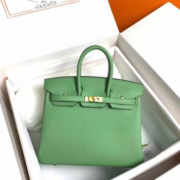 Hermes/爱马仕官网包包新款手工蜡线swift小牛皮Birkin 25cm铂金包