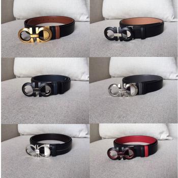 Ferragamo官网菲拉格慕皮带价格男士新款双圈3.5CM时尚腰带