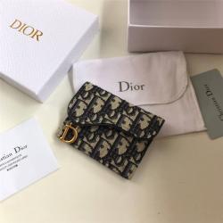 DIOR迪奥官网新款奢侈品网站女士短款Oblique印花马鞍卡包S5610