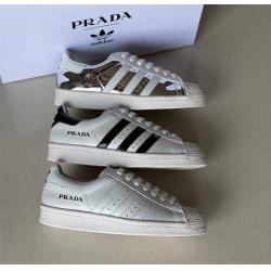 Prada for Adidas联名款情侣男女同款Superstar皮革运动鞋2EG320