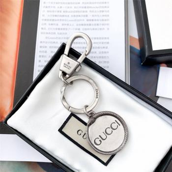 GUCCI古驰奢侈品商城925纯银做旧复古系列圆牌钥匙扣495414