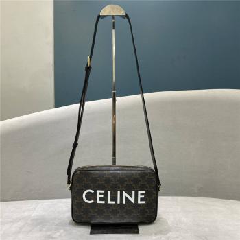 celine官网价格表赛琳新款中号CELINE印花TRIOMPHE人造革邮差包194502