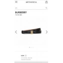 Burberry/巴宝莉官网代购网站女士皮带新款真皮TB扣2.0CM腰带