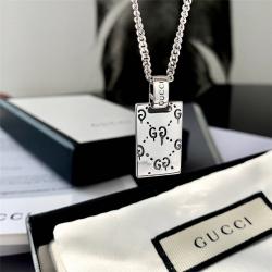 GUCCI古驰官网奢侈品品牌新款男女通用Ghost吊坠纯银项链455315