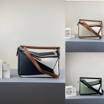 loewe经典款包罗意威新色小号几何拼色Puzzle手袋斜跨单肩包