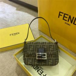 fendi意大利芬迪新款翻盖老花FF中古vintage 小胖法棍包