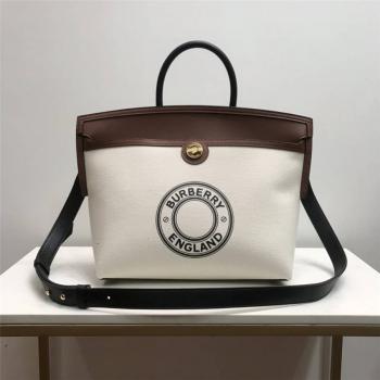 burberry官方网站巴宝莉新款帆布Society赛尔迪手袋手提单肩包80123621