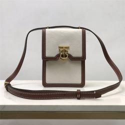 burberry中文官网巴宝莉Robin棉质帆布拼皮革洛宾包手机包80316491