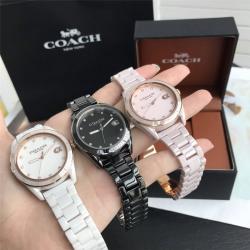 COACH/蔻驰美国官网腕表PRESTON系列陶瓷石英日历女表手表