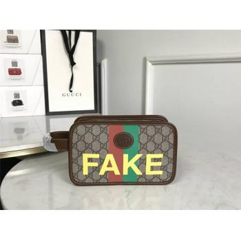 GUCCI古驰女包新款女士手拿包'Fake/Not' 饰互扣式双G旅行包636243