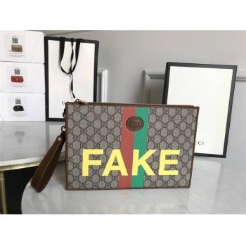 GUCCI古驰中国官网新款“Fake/Not”印花手拿包636171