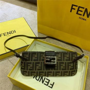 FENDI芬迪官网奢侈品包包排行榜中古系列老花斜挎包