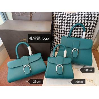 Delvaux/德尔沃香港官网包包togo皮Le Brillant手提单肩包荧光蓝