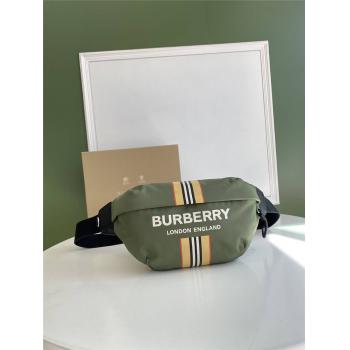 Burberry官网巴宝莉Sonny徽标拼标志性条纹印花 ECONYL® 苏尼腰包80357661