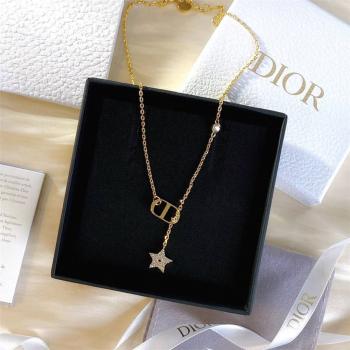 dior官网扫码迪奥新款CD星星Y字调节项链N1156