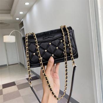tory burch/托里伯奇英国代购TB FLEMING珍珠羊皮格链条包