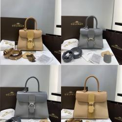 Delvaux/德尔沃官网包包新版三拼色box皮马蹄扣Brillant手袋